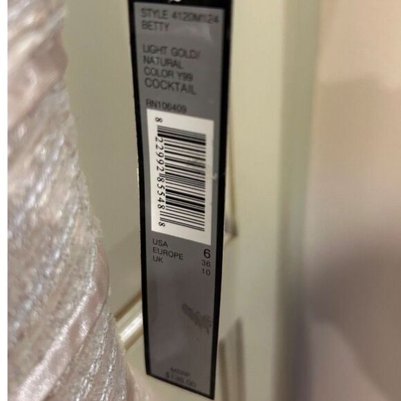 Tahari Cream/Gold Cocktail Dress - Size 6 - NWT - Picture 5 of 9